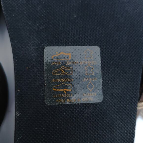 Aspiga Boho Quiet Luxe Handcraft Artsy Glass Beaded Medallion Leather Sandal 36 - Picture 8 of 9